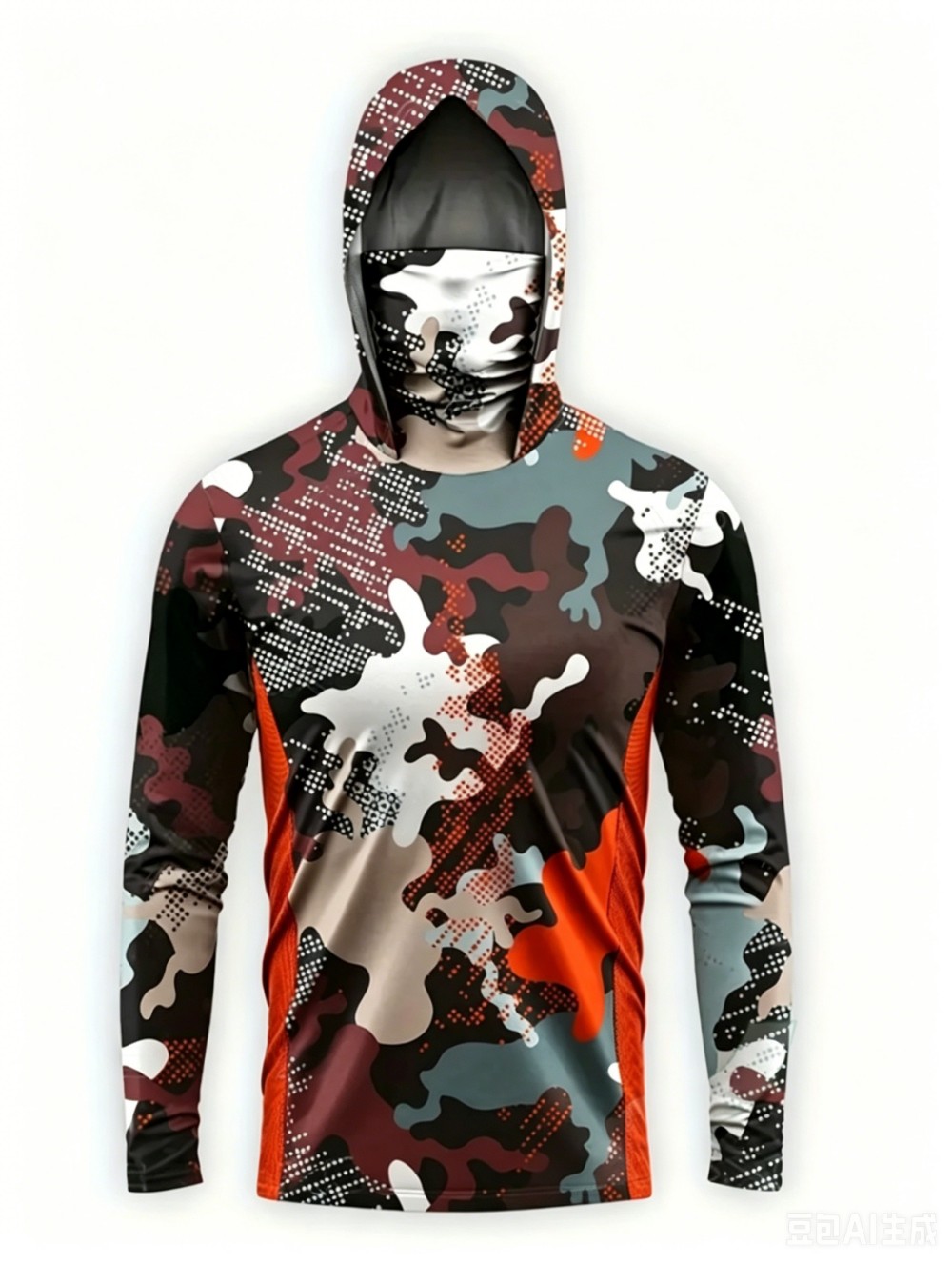 UPF50+ Camo Men Long Sleeve Fi - Fishing Mask Sun Protection review and price