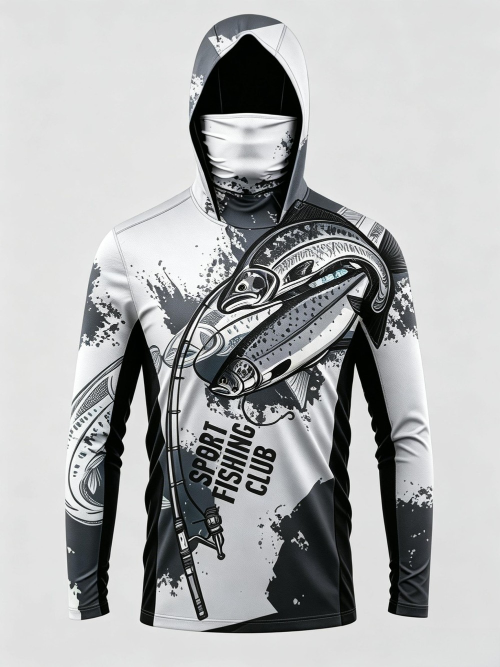 UPF50+ Camo Men Long Sleeve Fi - Fishing Mask Sun Protection review and price